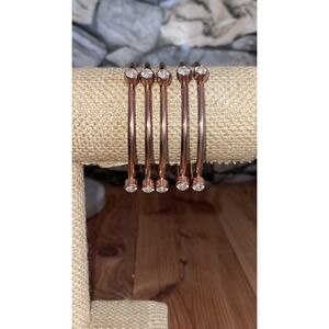 VTG  Harlene Korey Kalibre Bangle Big Bracelets Copper CZ Retro Fashioncore